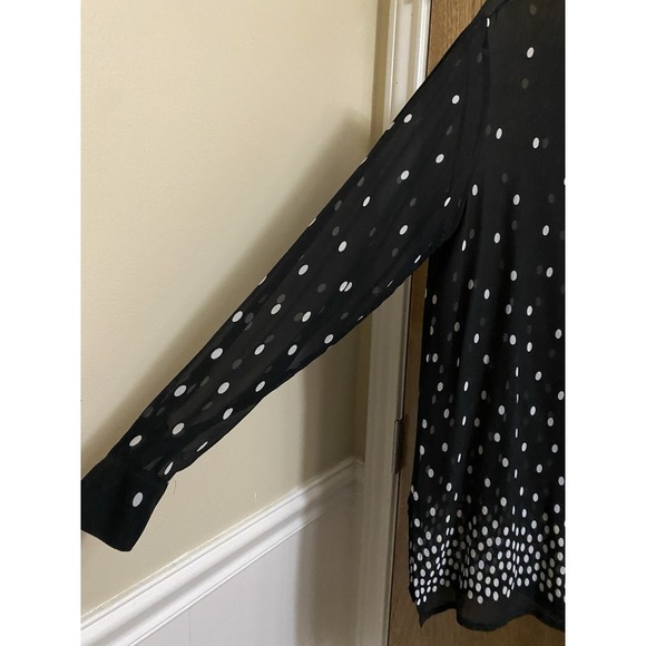 Valerie Stevens 100% Silk Mesh Women's Size 8 Polka Dot Button Down Blouse Shirt - Picture 5 of 16